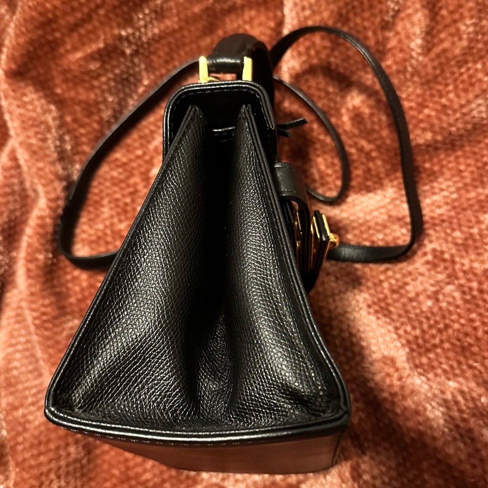 MCM Mini Heritage Satchel | Vintage | Black | Gold | Top Handle | Kelly - Picture 7 of 16